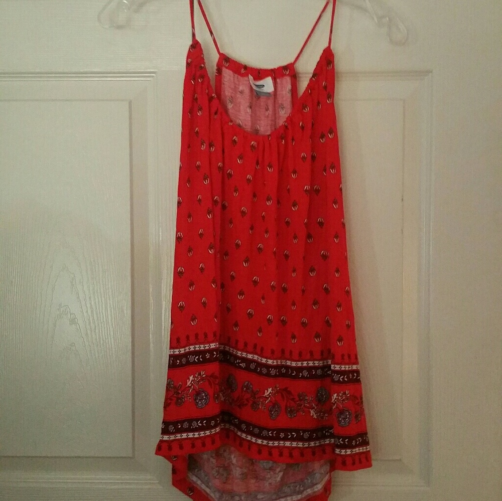 NWOT Old Navy red patterned halter neck top